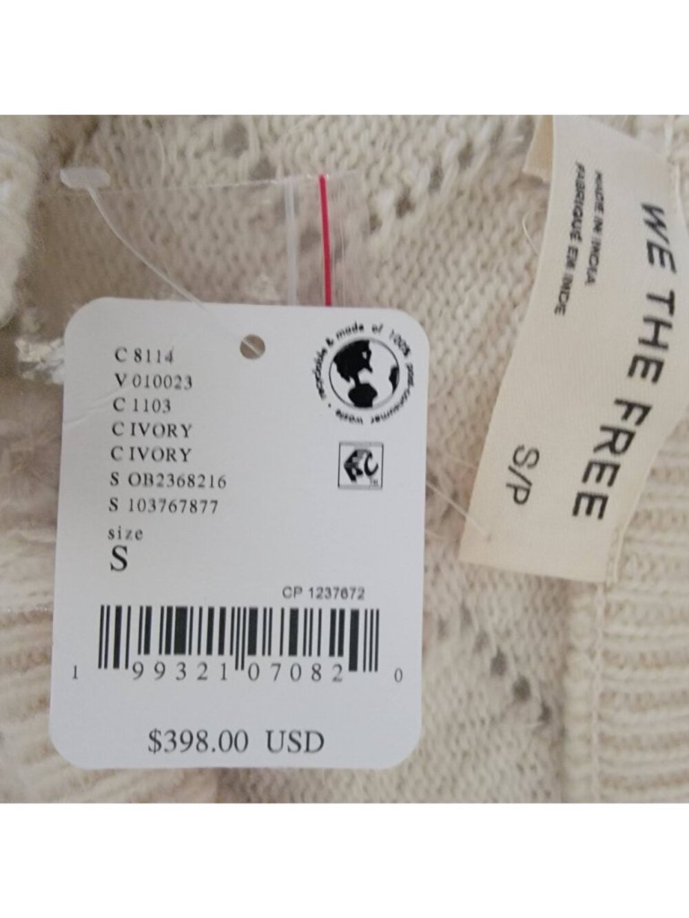 Free People Mermaid Cardigan Vintage Wool Boho Chic 90s Layering Womens S - Picture 7 of 7
